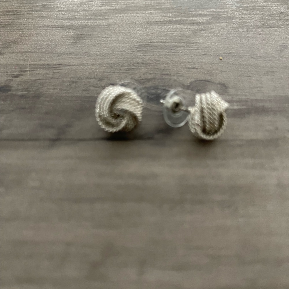 Silver knot earrings